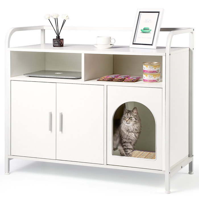 Tucker Murphy Pet™ Modern Cat Litter Box Enclosure Furniture Hidden